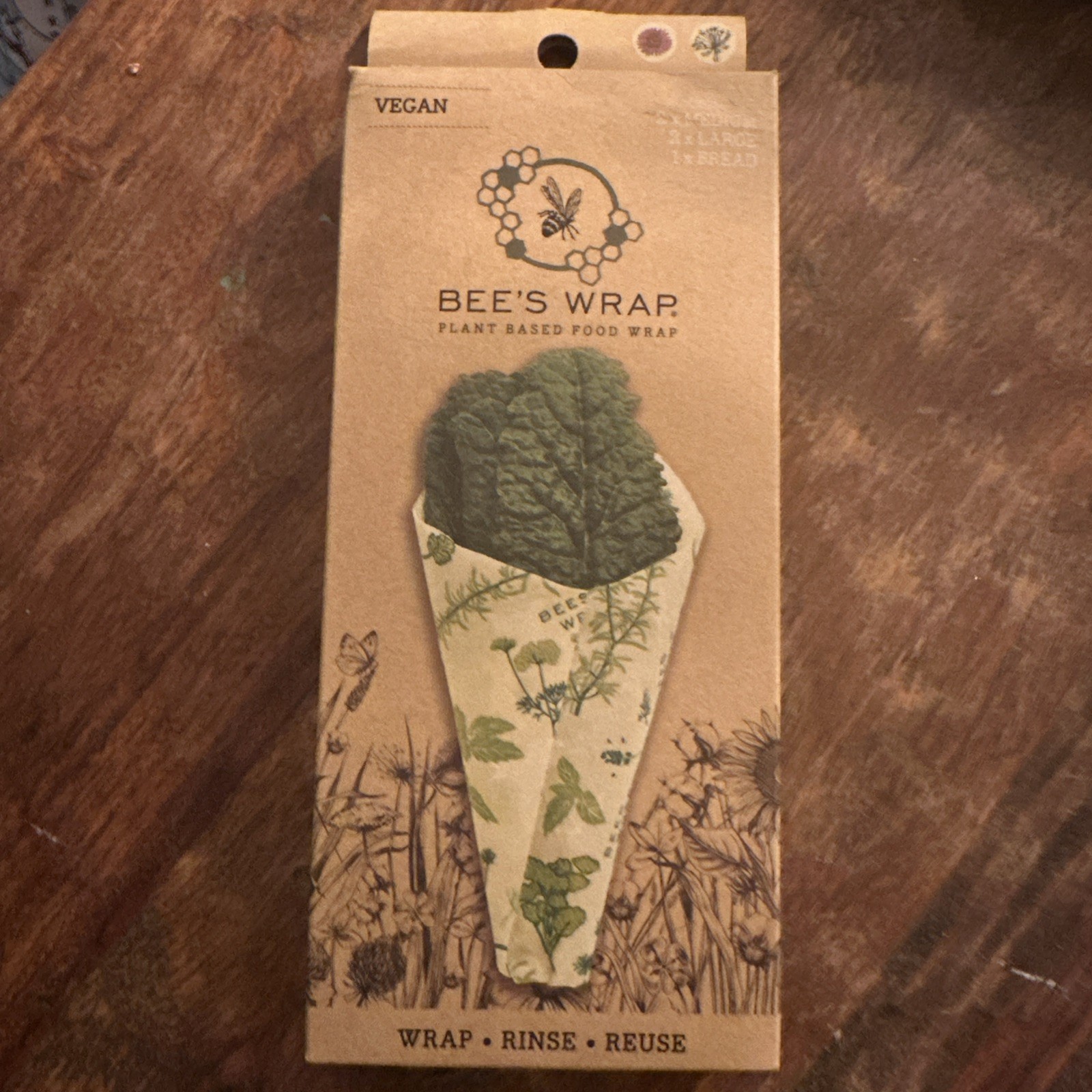 Bee’s Wrap Plant Based Food Wrap Reusable 7 Pack Meadow Magic