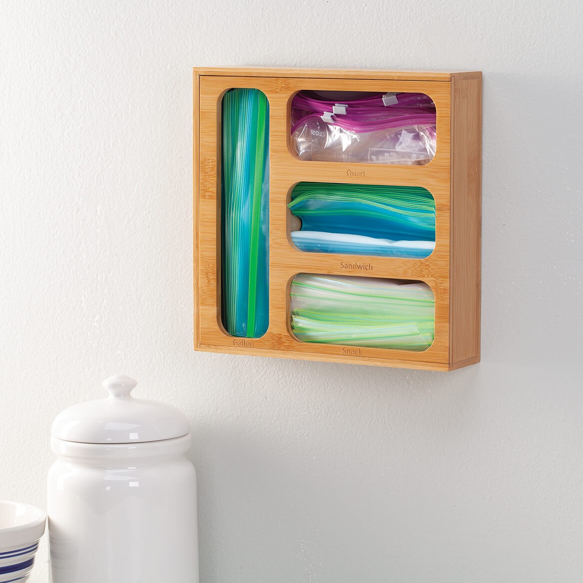 Bamboo Plastic Bag Organizer by Home Marketplace