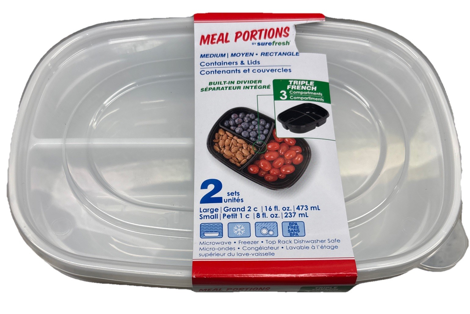 Reusable Meal Prep Containers, Food Containers with Lids 1-2pk—NEW—SHPSN’ 24HRS—