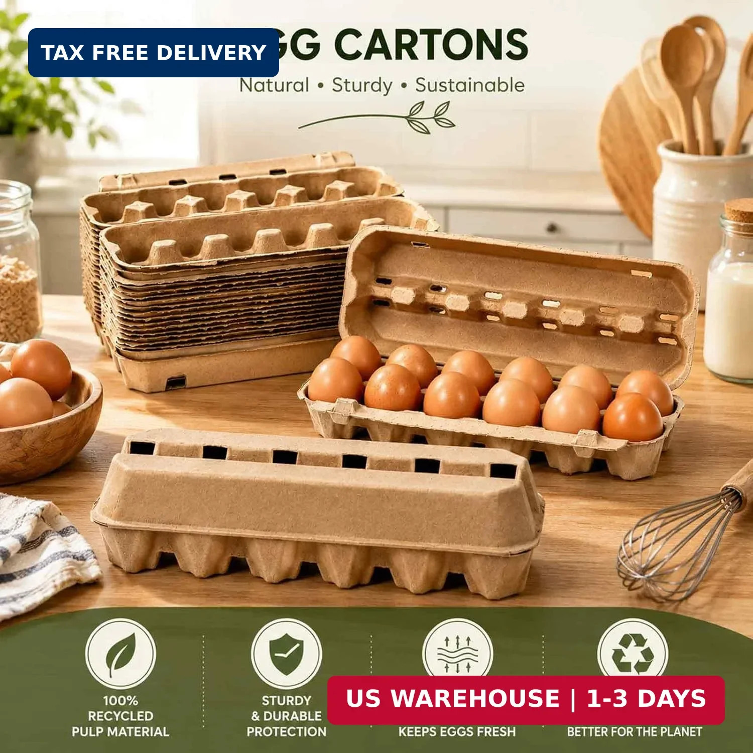15 Pack Egg Cartons Cheap Bulk, 12 Count Egg Storage Containers Holder, Sturdy N