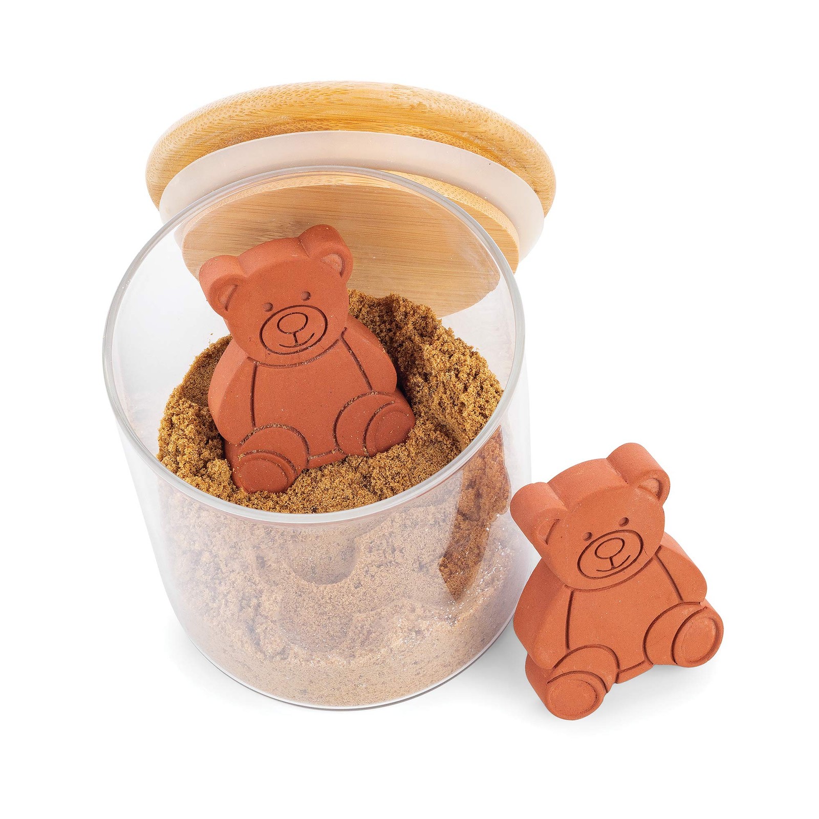 Terracotta Brown Sugar Keeper And Saver Bear Set Of 2