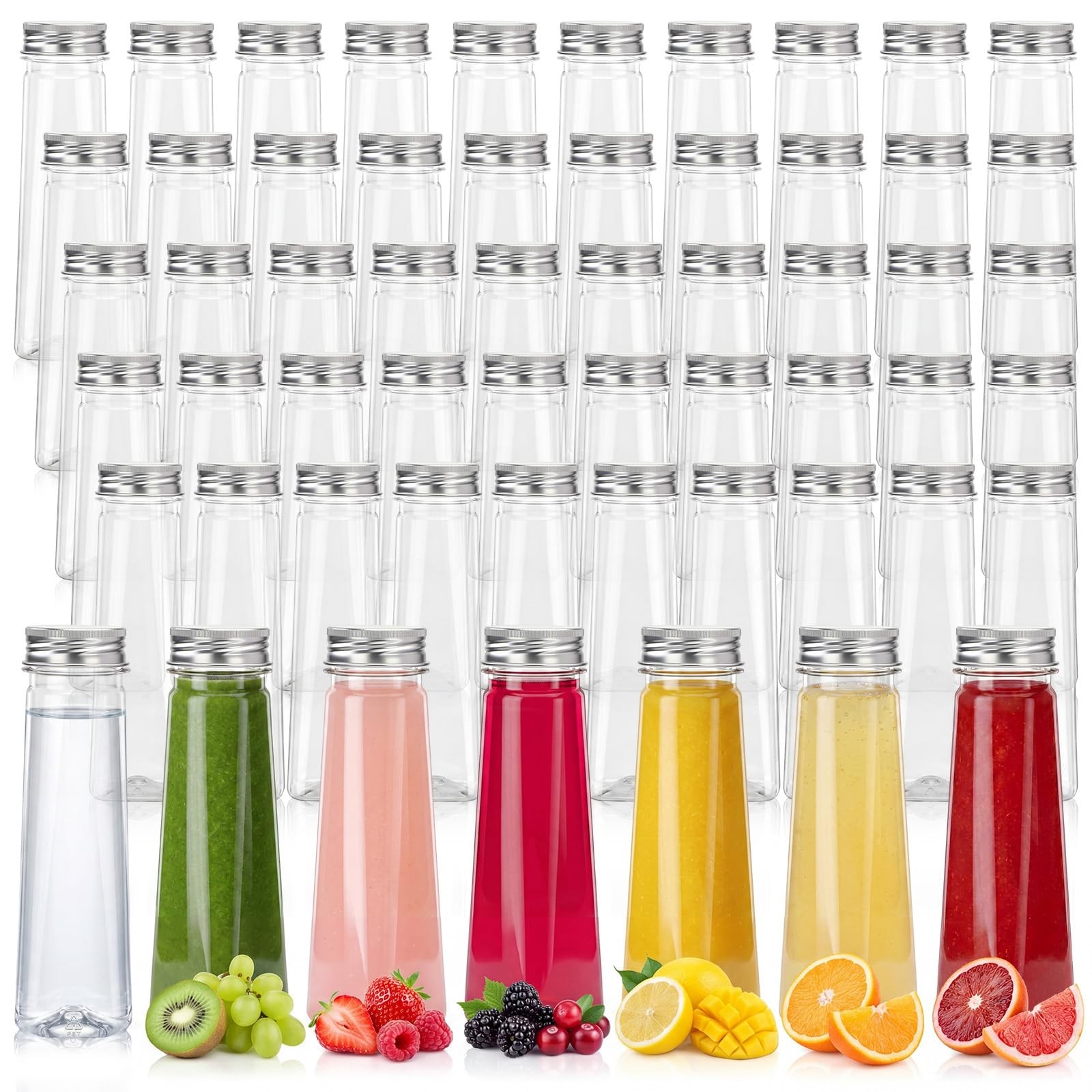 50 Pcs Empty Pet Plastic Bottles with Caps 6.7oz Reusable Clear Juice Bottle …