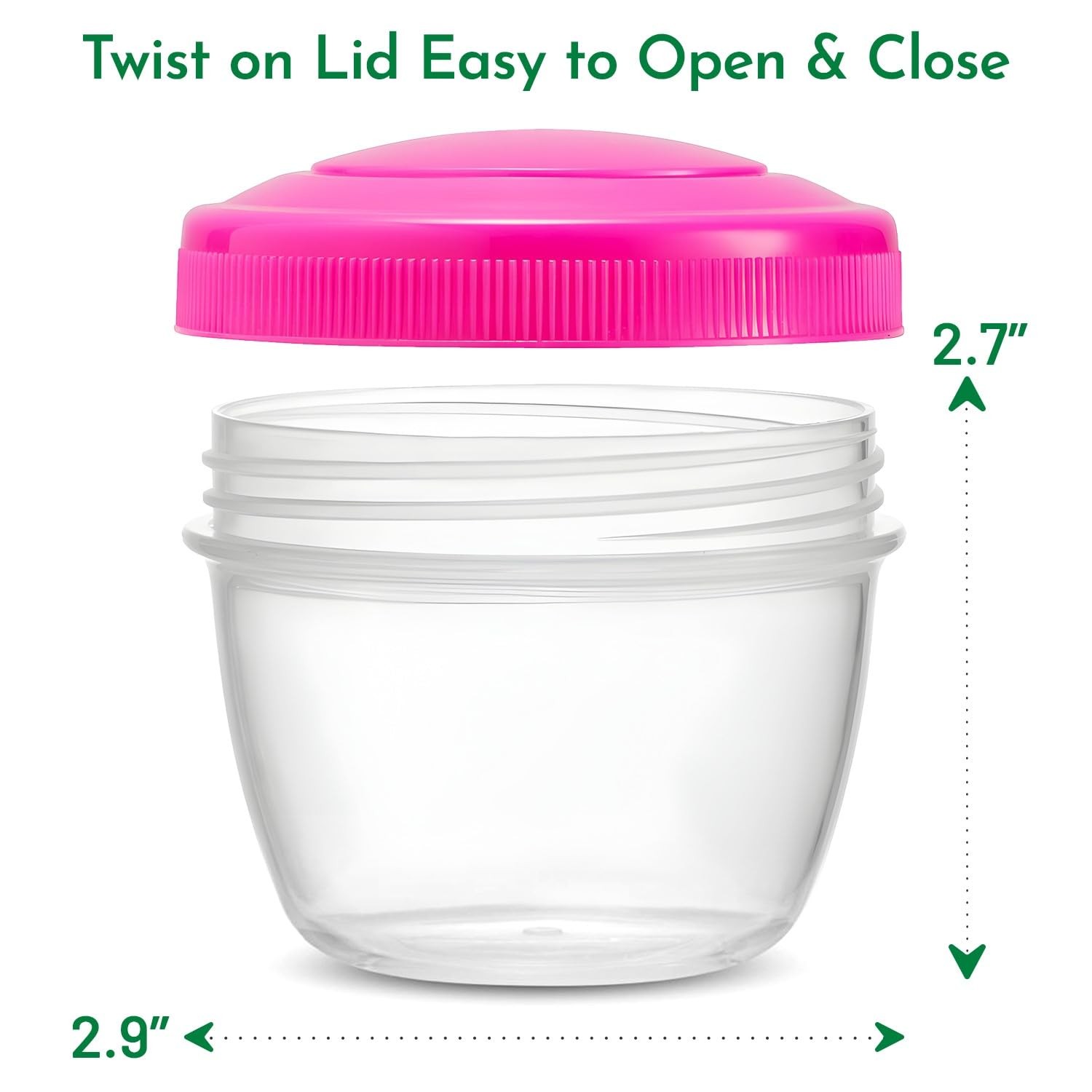 Snack Containers (4 Set) – 4.75 Oz Small Food Storage Cups with Lids – Fruit,…