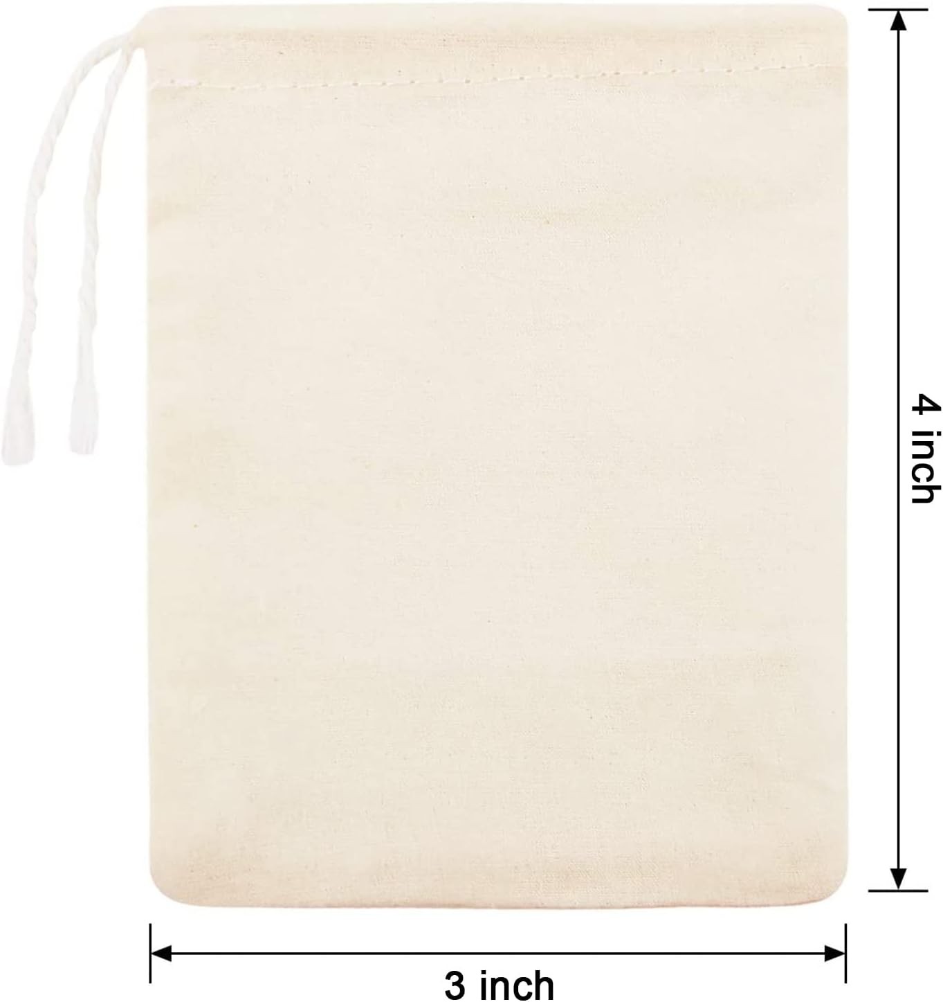 Boao 50 Pcs Cheese Cloth Tea Bags 4 x 3 Inch for Straining Reusable Beige
