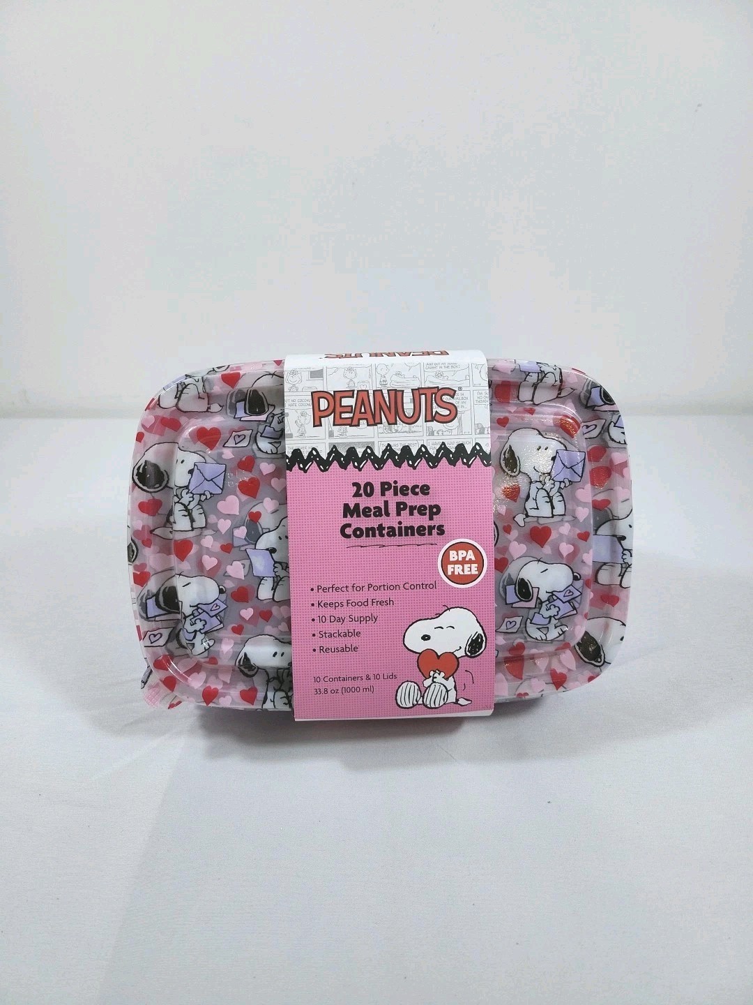 Peanuts New 2026 20 Piece Meal Prep Containers Snoopy Valentine’s Day Theme