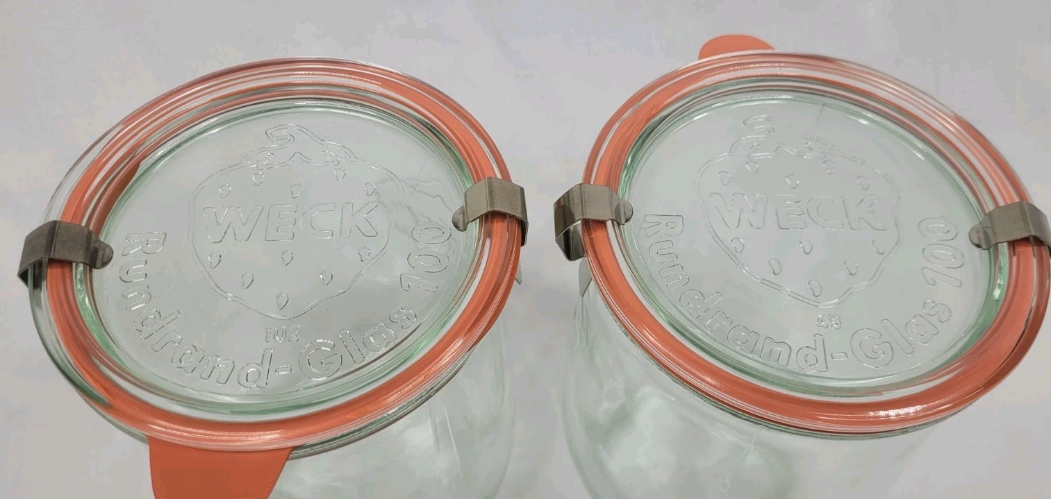 Weck Jars Large Tulip Jars 1 Liter (2 Jars) , WE-745 Yogurt Sourdough Ferment