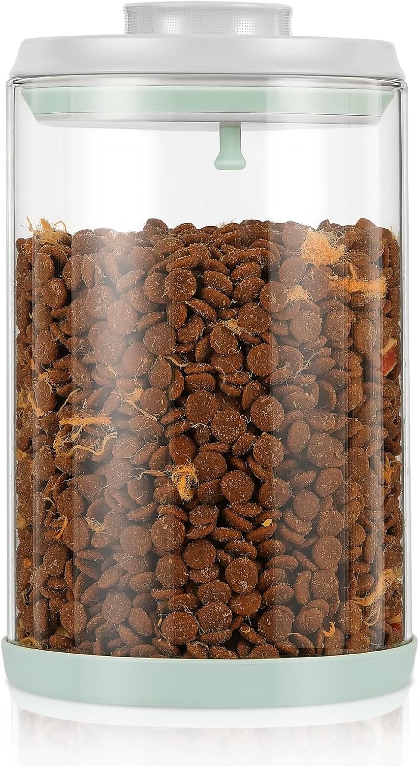 Dog Treat Container Airtight Jar 2.2Qt/2L, Glass Food Jars with One-Touch Lid