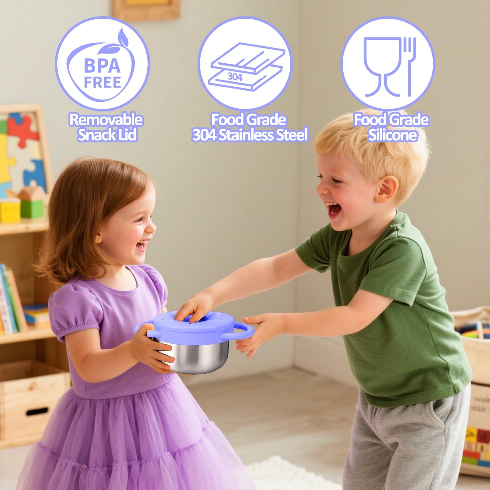 BUSOHA 2 Pack 3.4 inches (L) x (W) x 2.4 (H), Blue + Purple