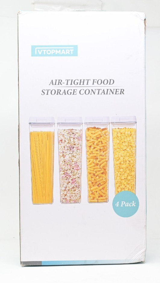 Vtopmart 4 Pieces BPA Free Plastic Spaghetti Containers with Easy Lock Lids