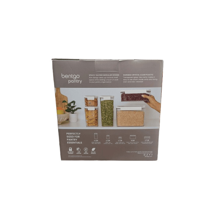 Bentgo 10pc Pantry Airtight Dry Food Storage Container Set Snow