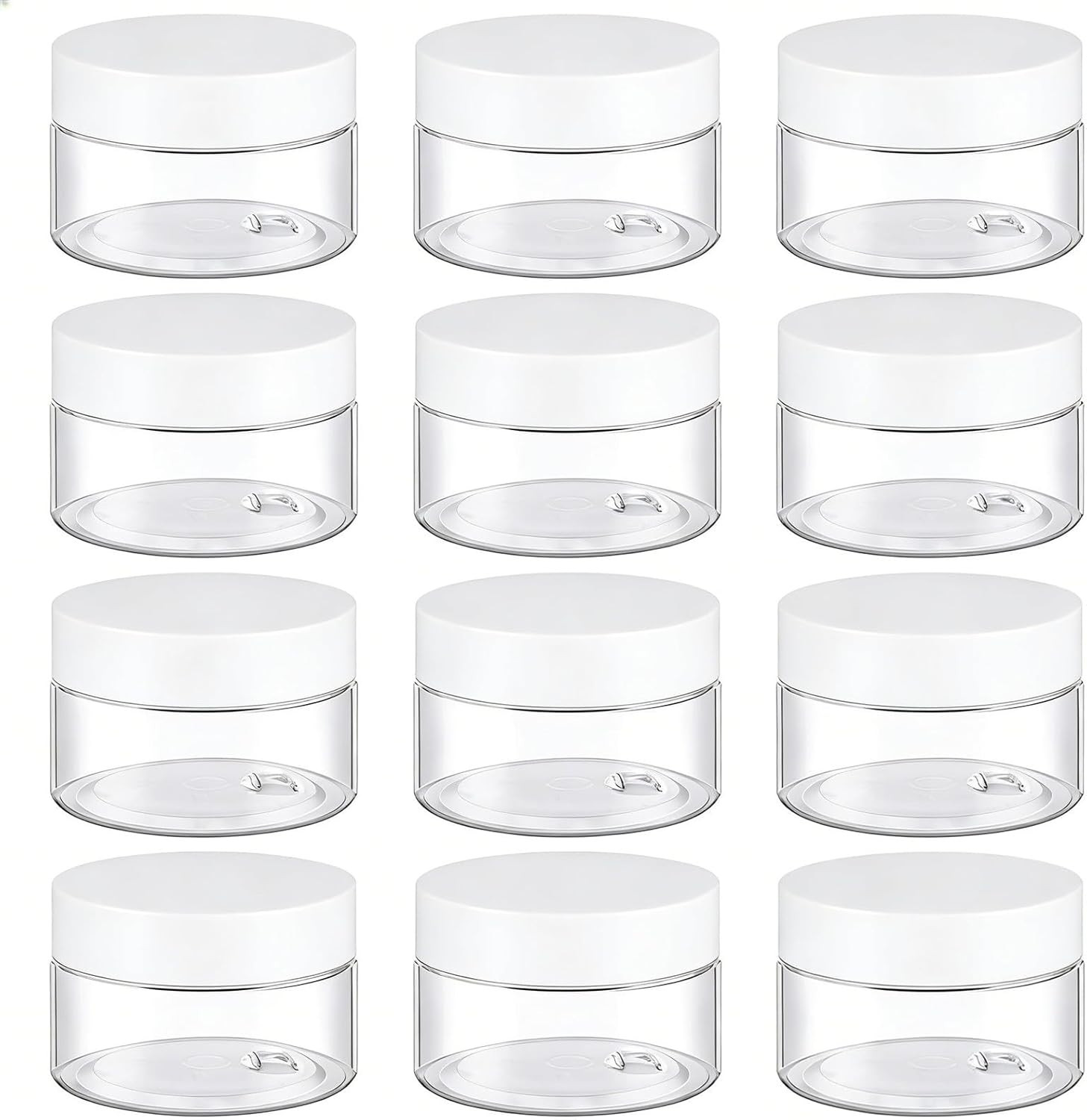24 Pack 1 Oz Plastic Jars with White Lids, 1Oz Small Plastic Containers with …