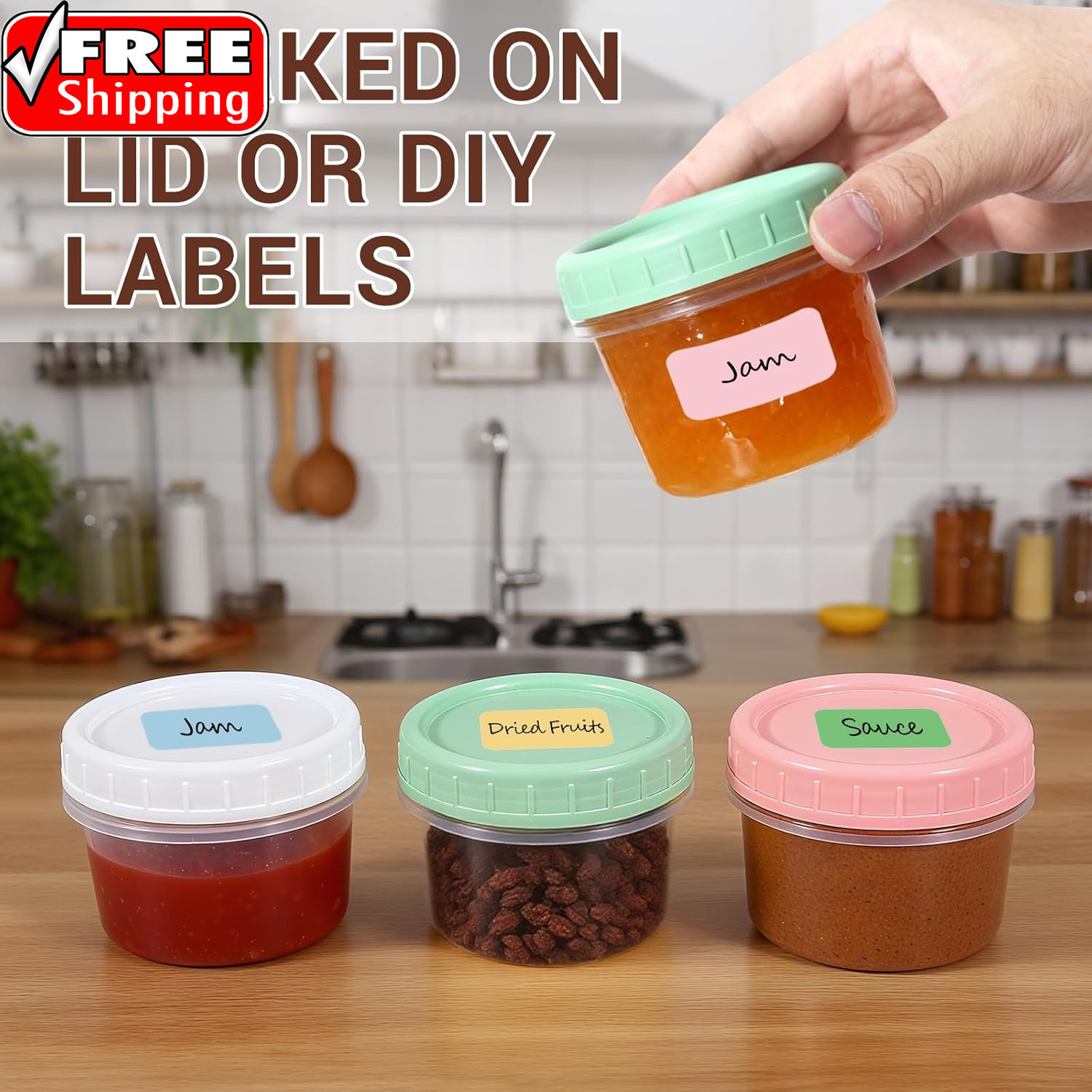 5 Oz Small Plastic Containers with Twist on Lids [20 Sets], Stackable Little Foo