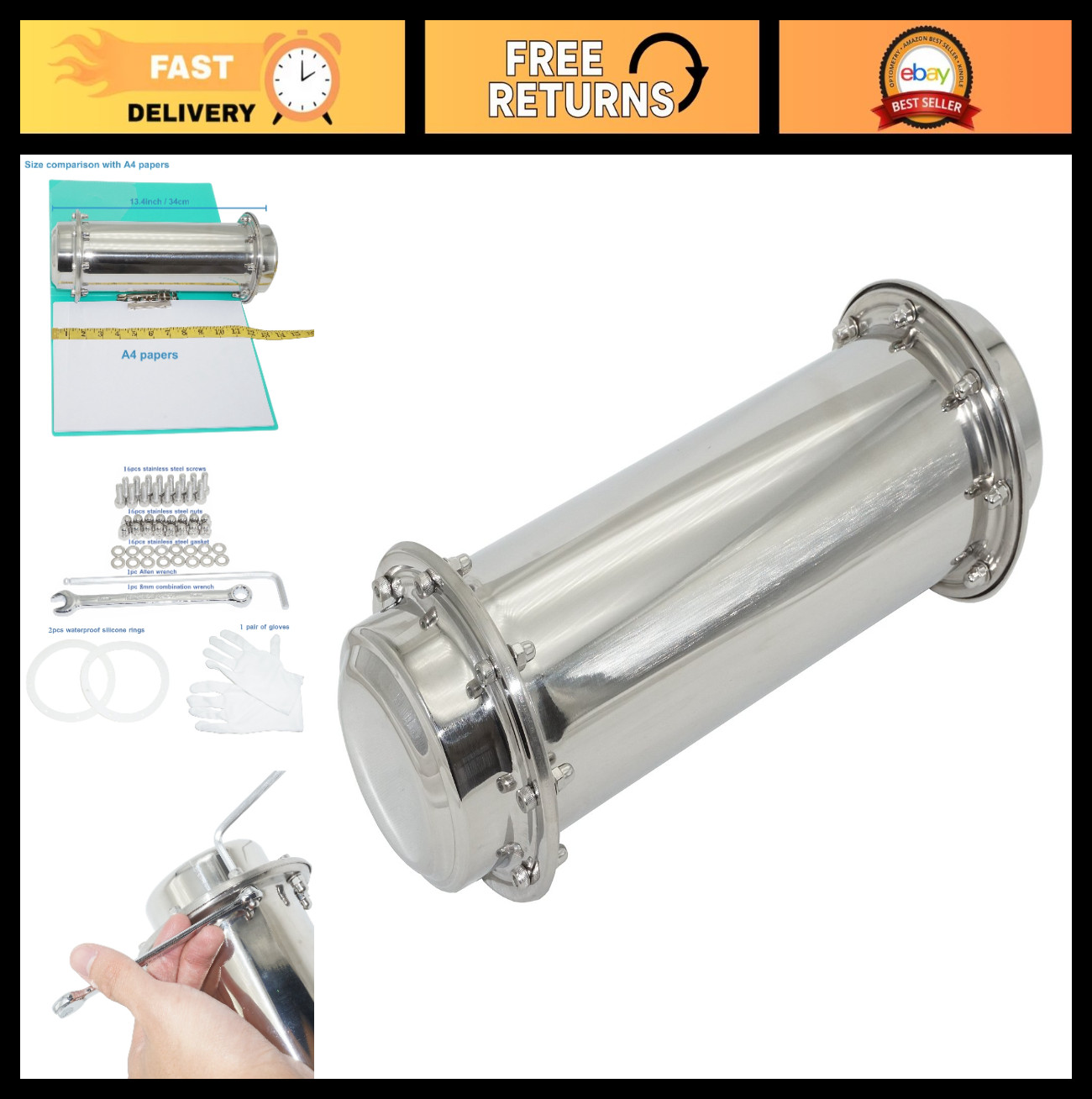 Durable Waterproof Stainless Steel Time Capsule Container – Anti-Corrosion Lock