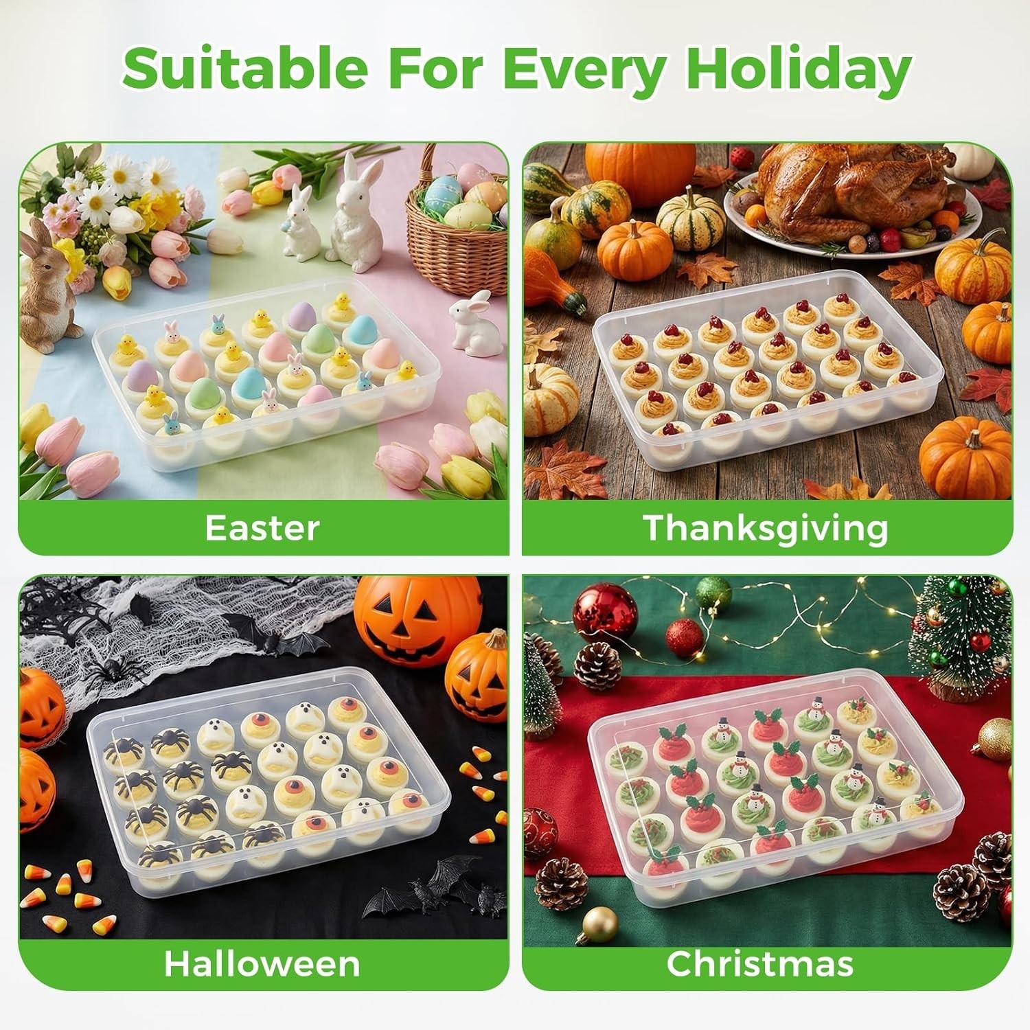 24 Egg Holder Carrier – Ideal for Parties, Secure Slots, and Dust Protection