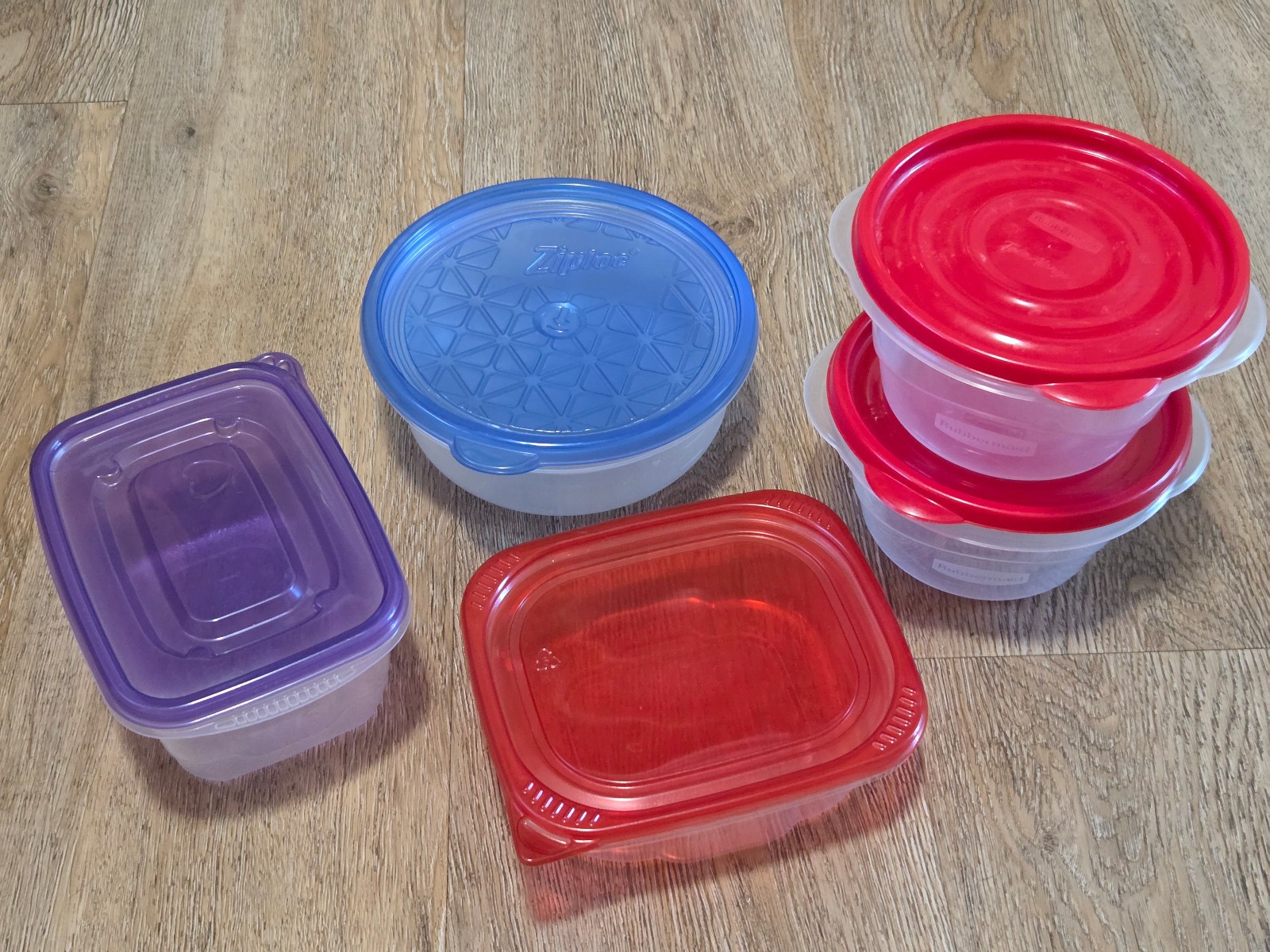 Plastic Tupperware Set of 5 – Mix n Match No Stains Food Organizers Meal Prep