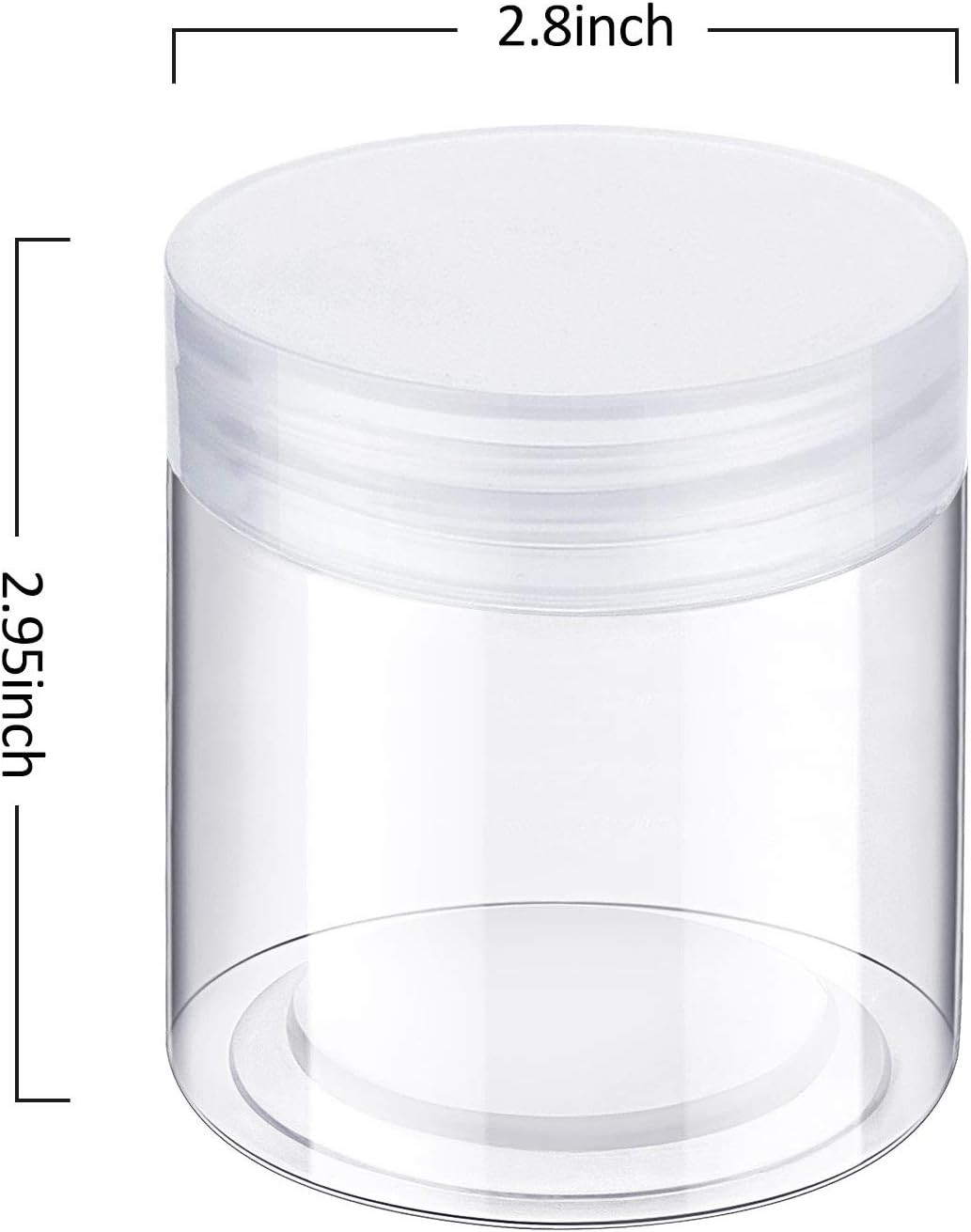 6 Pack 8 oz Plastic Jars Containers with Lids Wide-mouth Refillable Leakproof…