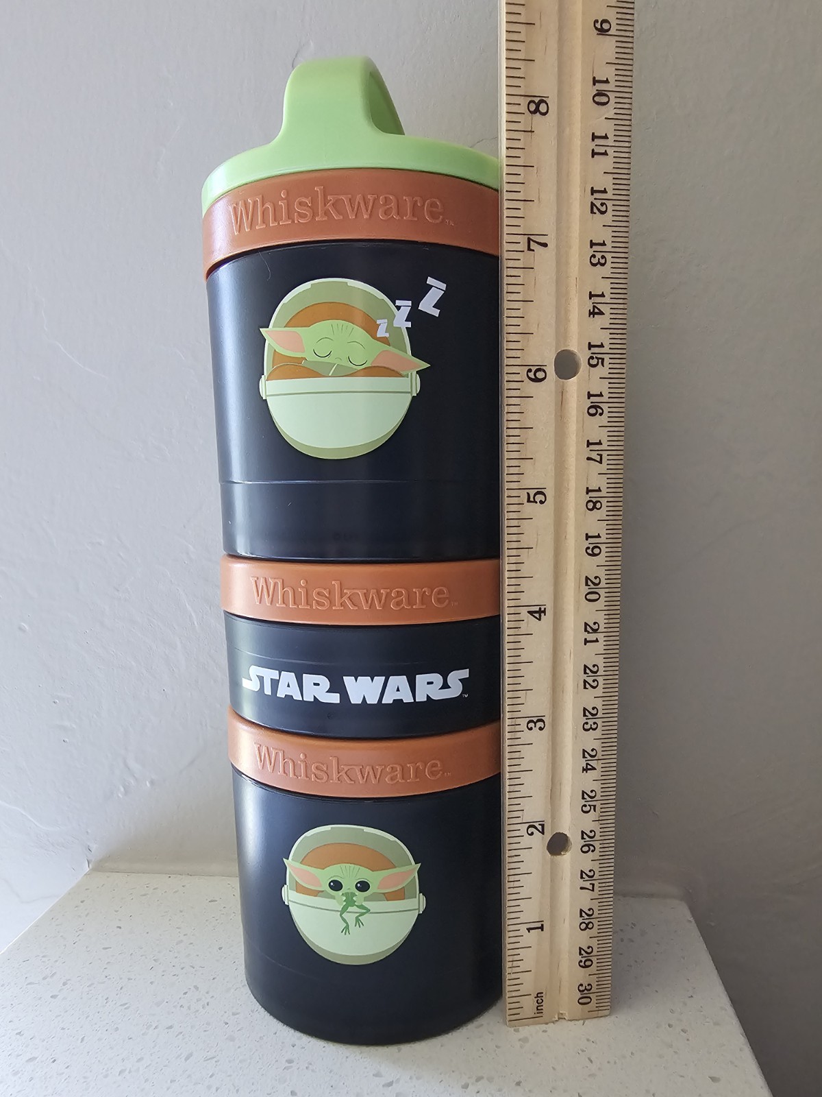 WHISKWARE Star Wars Snack Container Grogu Baby Yoda “Naps and Snacks” 3 Tier