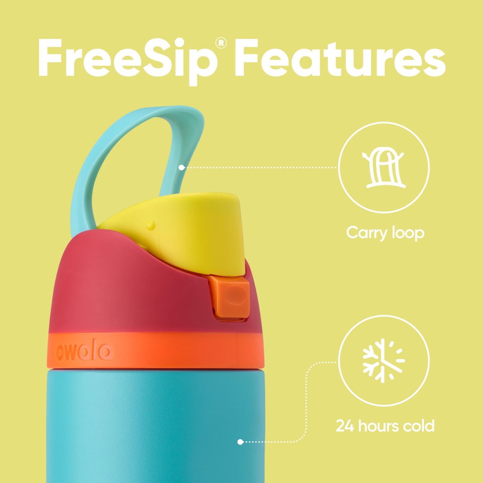 Owala Freesip Insulated Stainless Steel Water Bottle Straw Bpa-Free Sports