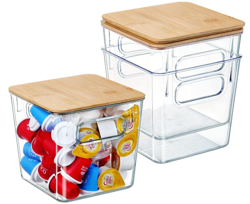 Almacenamiento para Cápsulas de Café con Tapas de Bambú y Gran Espacio