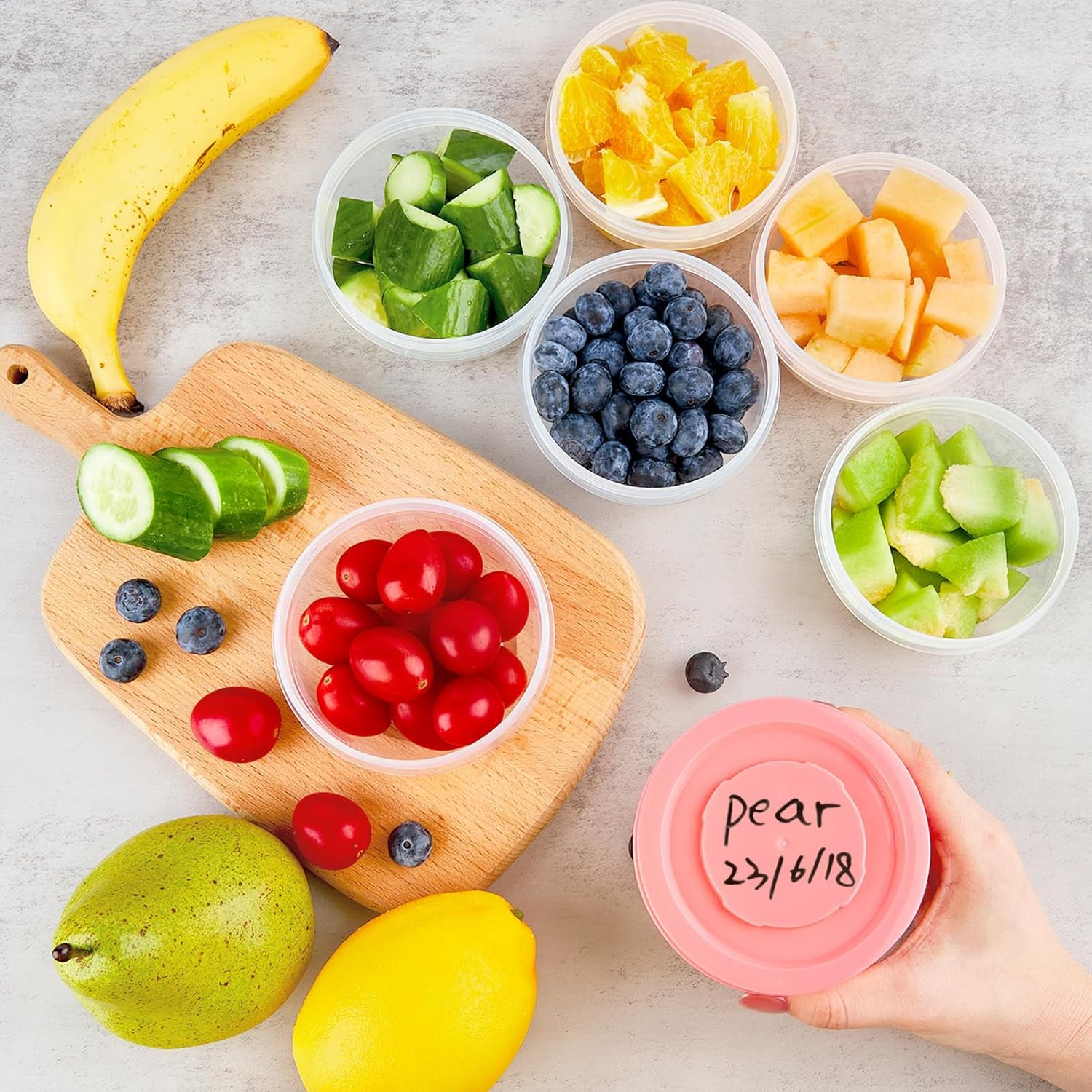 Plastic Food Storage Containers W/ Airtight Lids Reusable Freezer Safe Set of 12