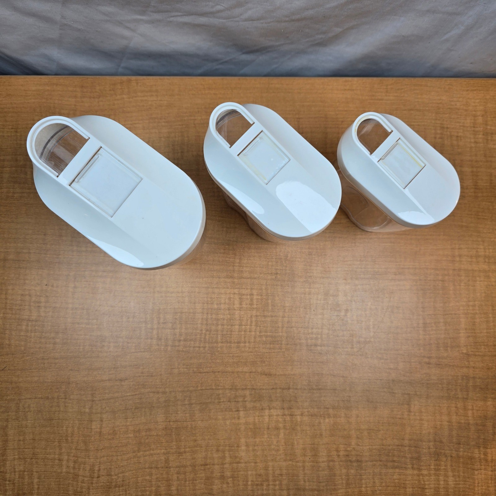 Clear plastic pour spout containers 3 sizes nuts seeds candy cereal sugar spices