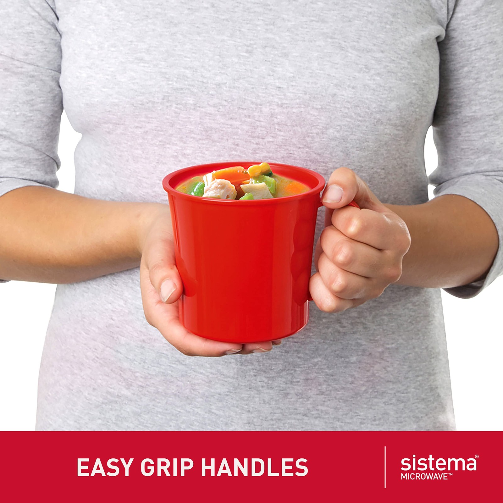 Microwave Soup Mugs | 656 ml | Microwave Food Containers with Steam Release V