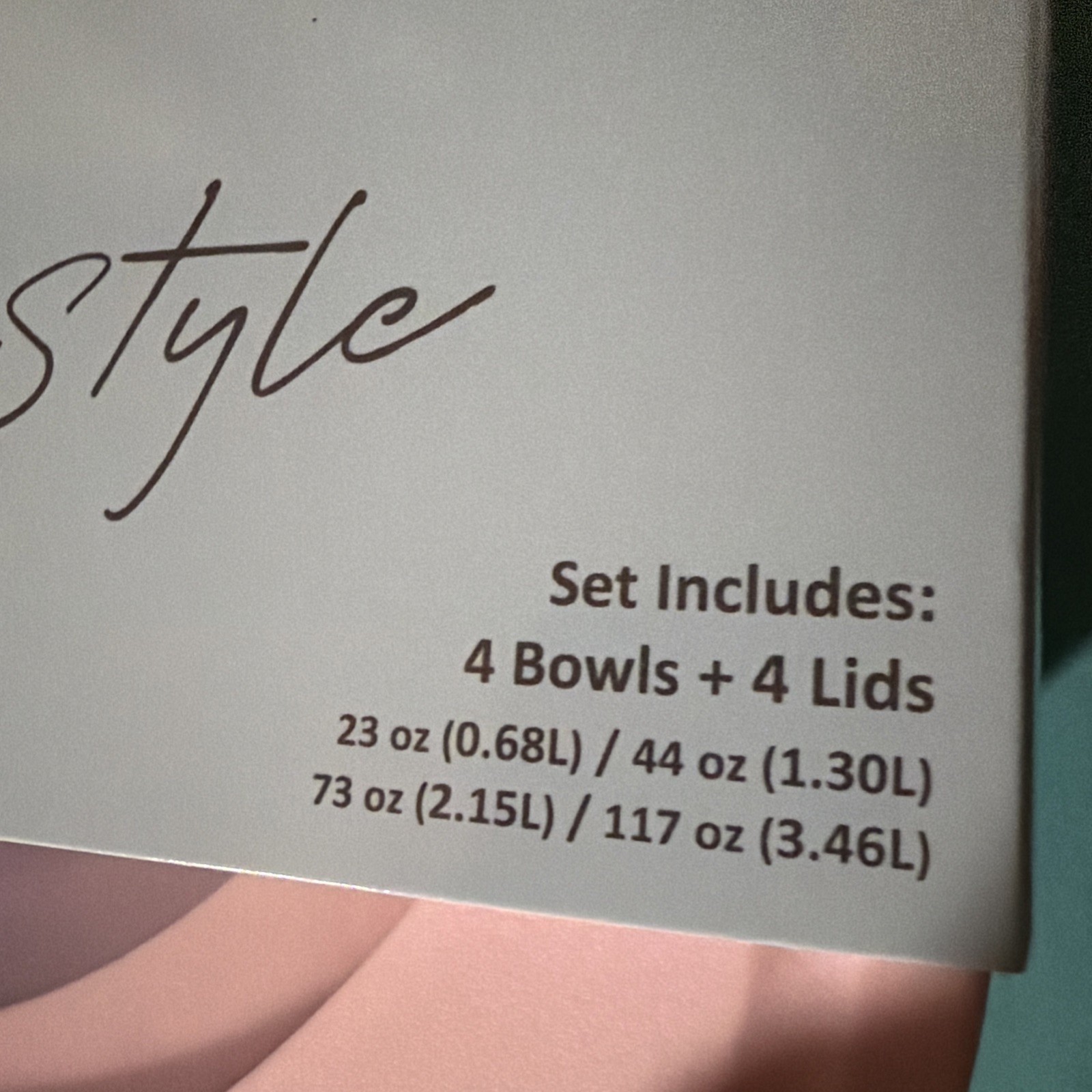 Signature Style Nested Storage Bowls With Lids 8 Pc Set, 4 Bowls & 4 Lids New