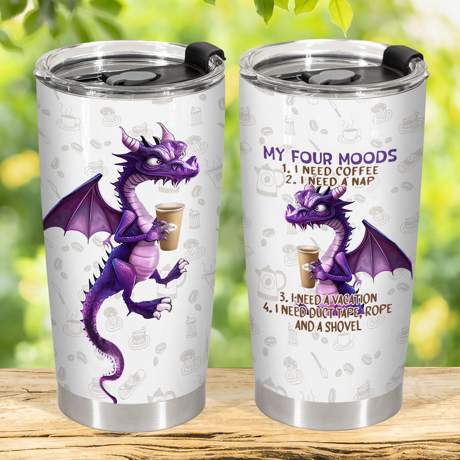 34Hd Dragon Coffee Moods Tumbler 20Oz Stainless Steel Insulated – Funny Purple