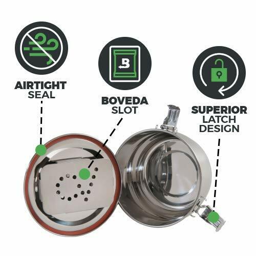 CVault 21LITER Humidity Control Airtight Metal Stash Container Boveda Humidipack