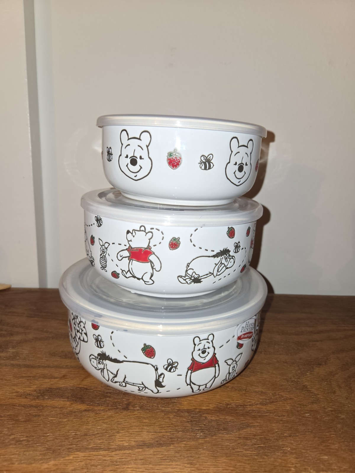 NEW RARE Disney Winnie The Pooh SET OF 3 Ceramic Container Set with Vented Lids