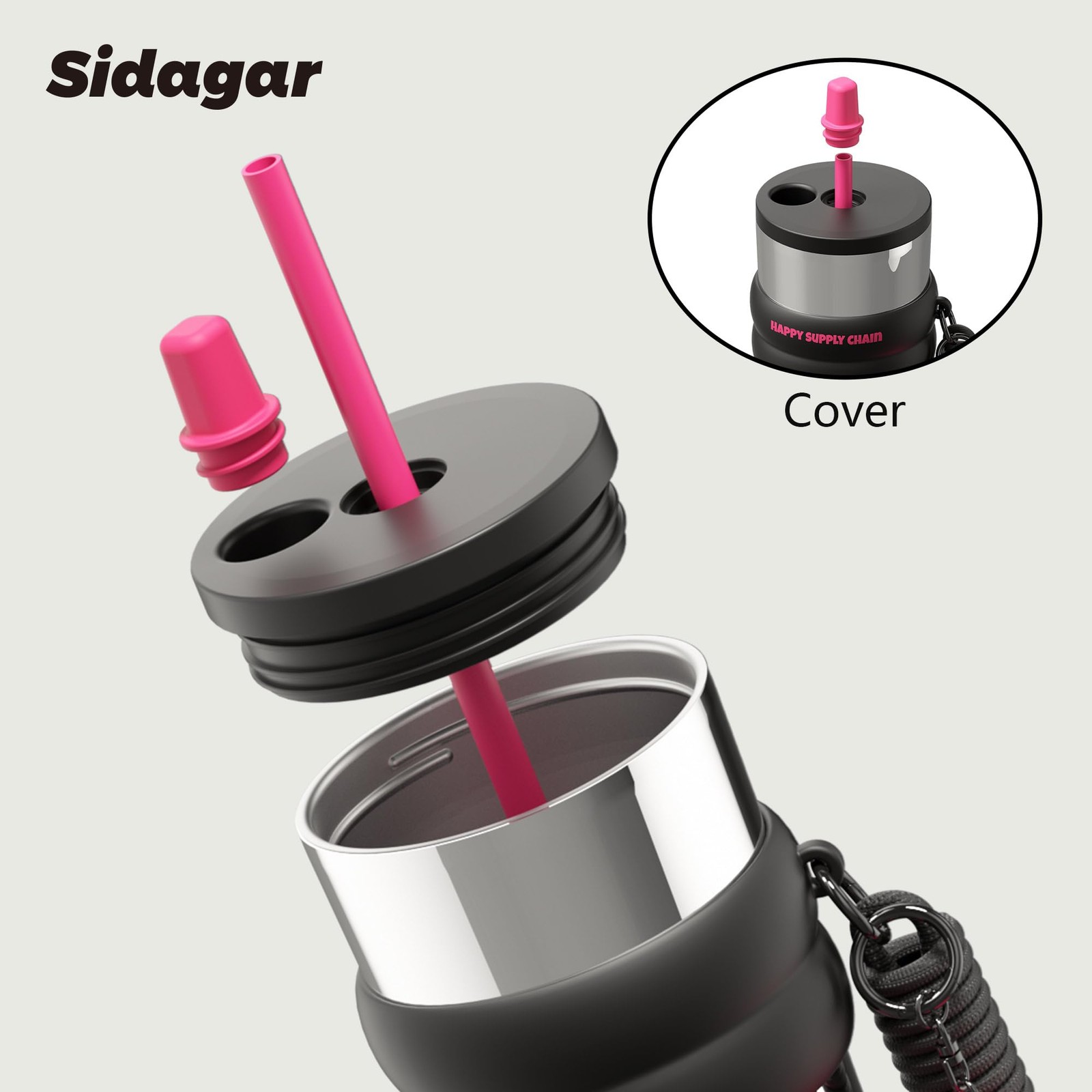 Sdga+ Sdga 24 Oz Stainless Steel Tumbler Lid And Straw Insulated Water Bottle