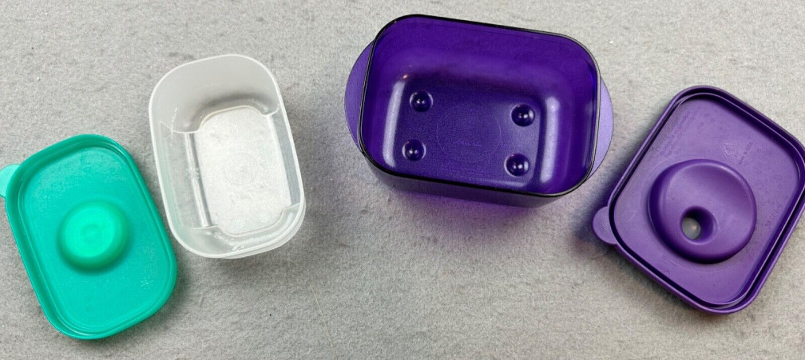 Set of 2 Tupperware 1 cup Rock n Serve & 4 oz. Freeze Smart Mini