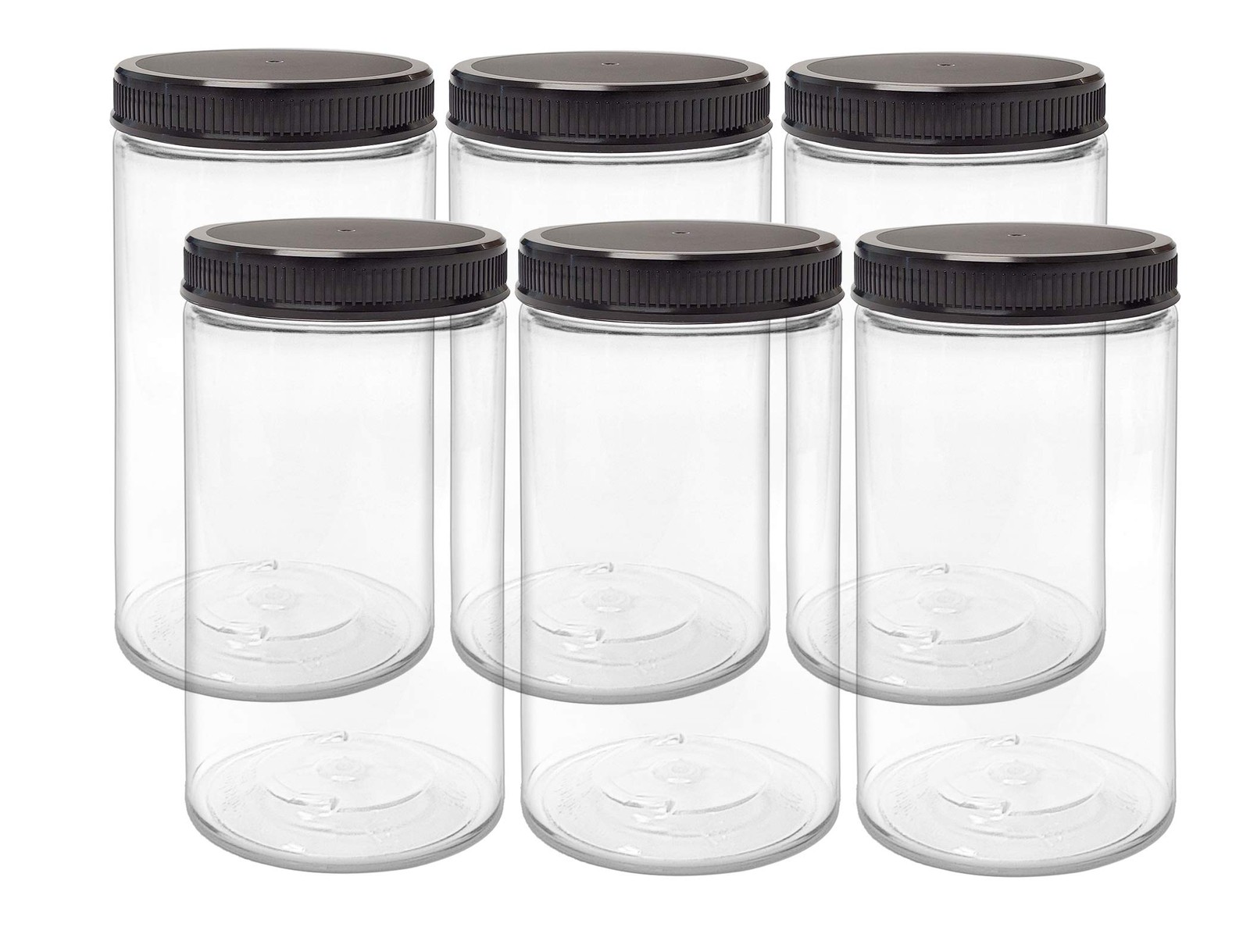 32 oz Clear Plastic Jars with Lids, Storage Containers, Wide Mouth PET Mason …