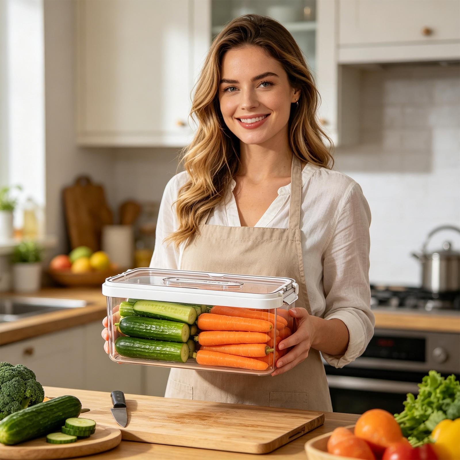 Food Storage Containers for Fridge with Lids Leakproof Transparent