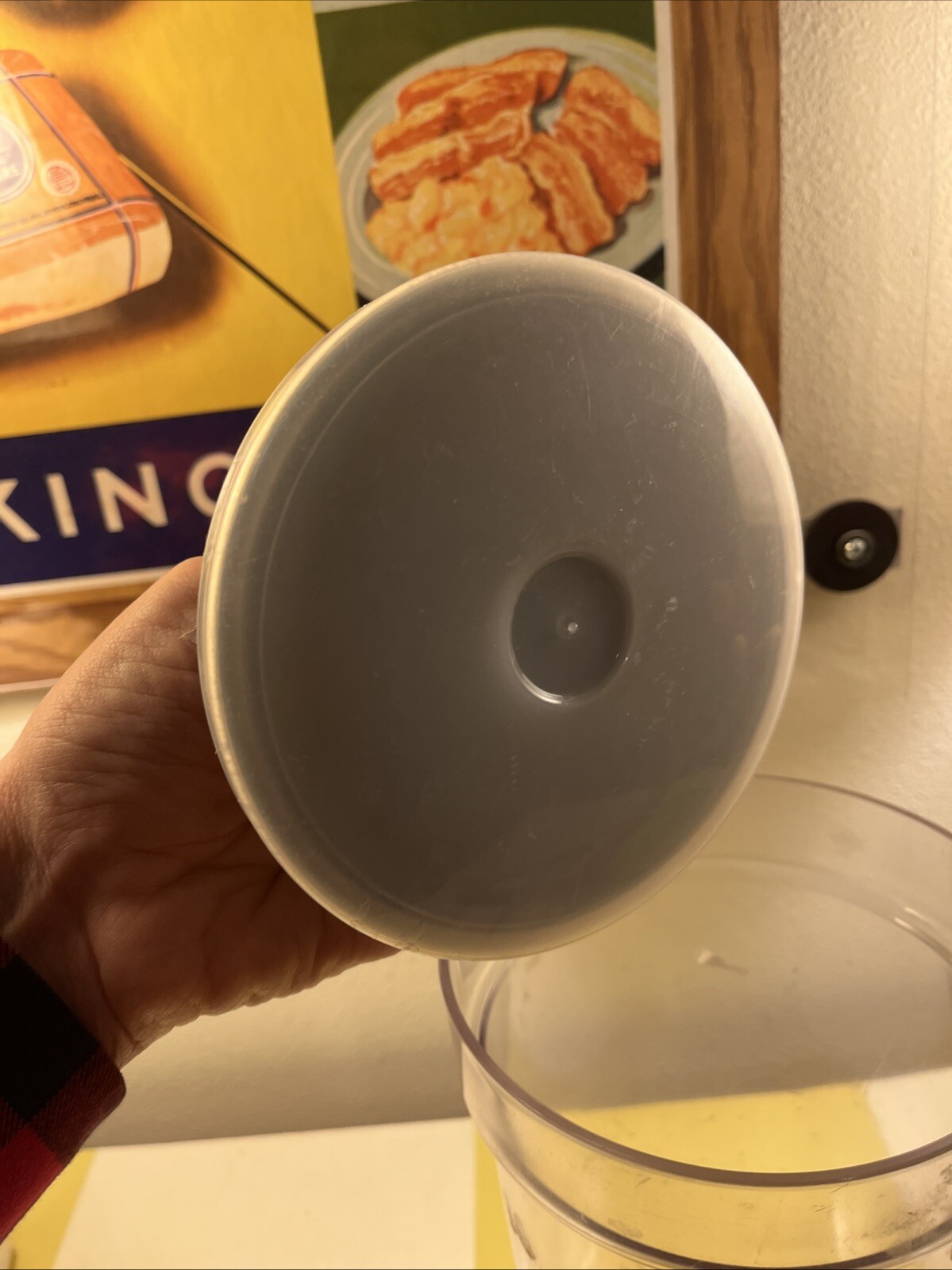 Vintage Design By Erik Plast Brown Lid Plastic 8 7/8” Tall 5.5” Diam.