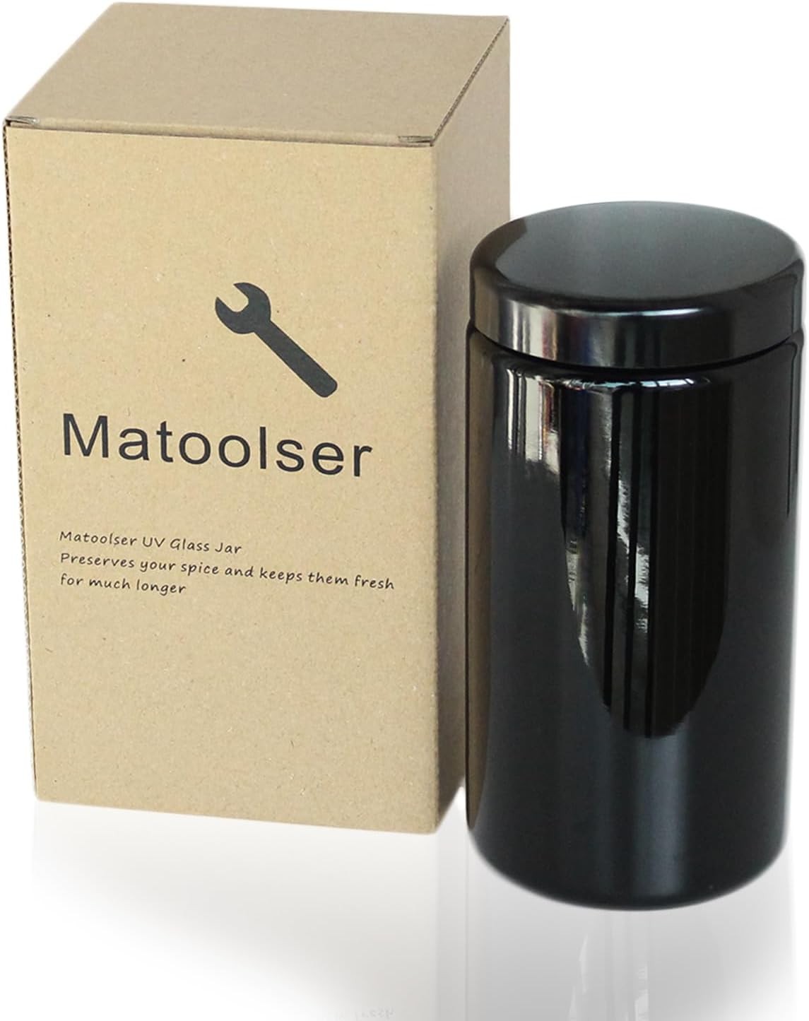 Black Glass Airtight Storage Container Jar 1000ml 2 Oz with UV Protection for