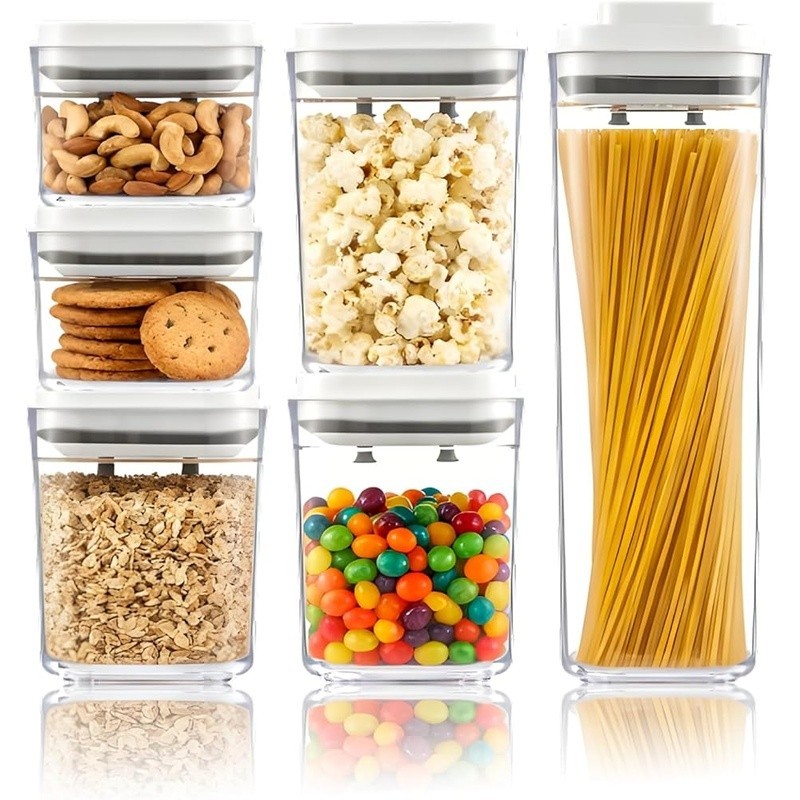 Airtight Food Storage Containers Set BPA-Free Clear Pop Top Kitchen Organizers