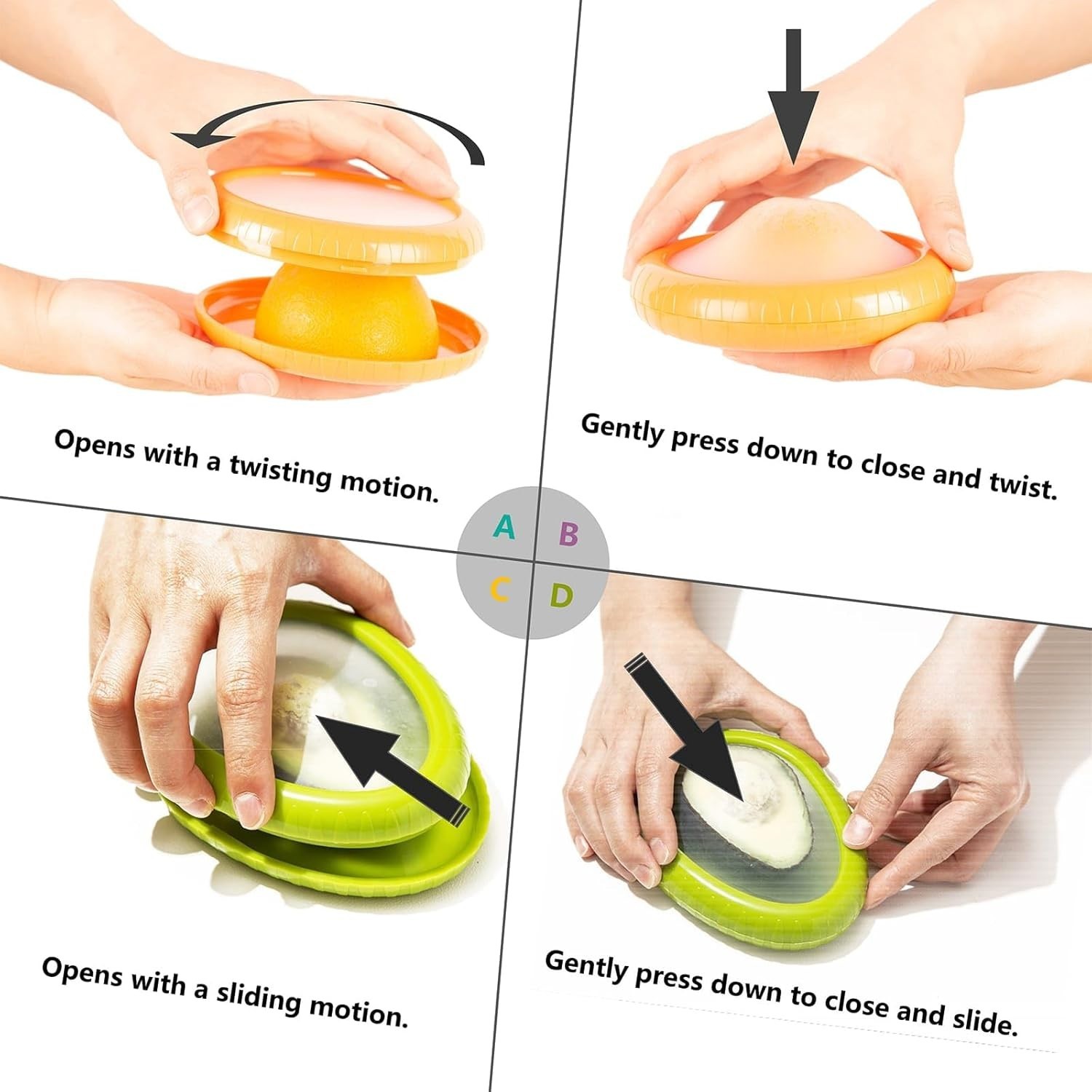 Innovative 4-Pack Food Keepers – Fresh Avocado, Onion, & More Storage Solutions