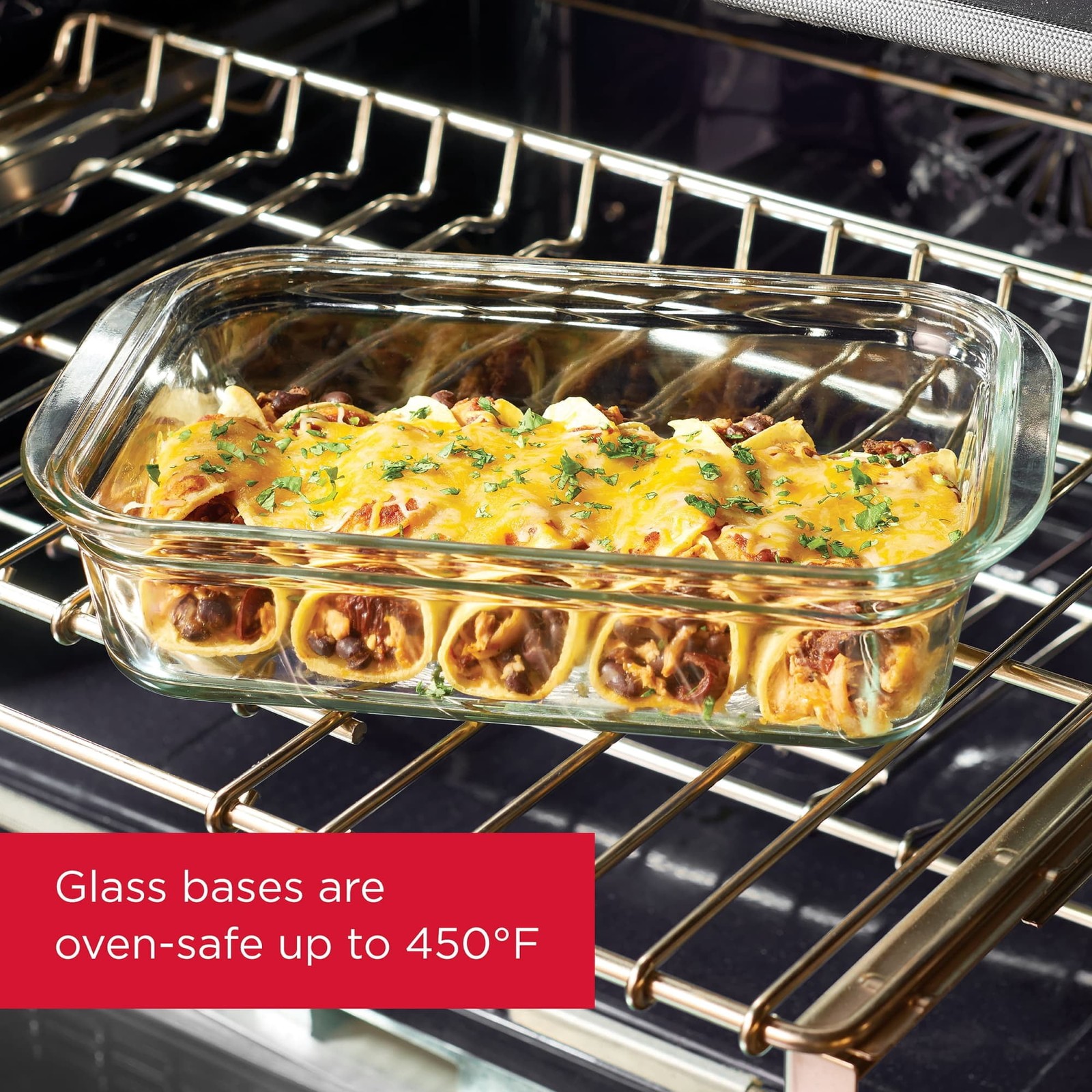 Brilliance Glass Set of 4 Food Storage Containers with Latching Lids, 3.2 Cups