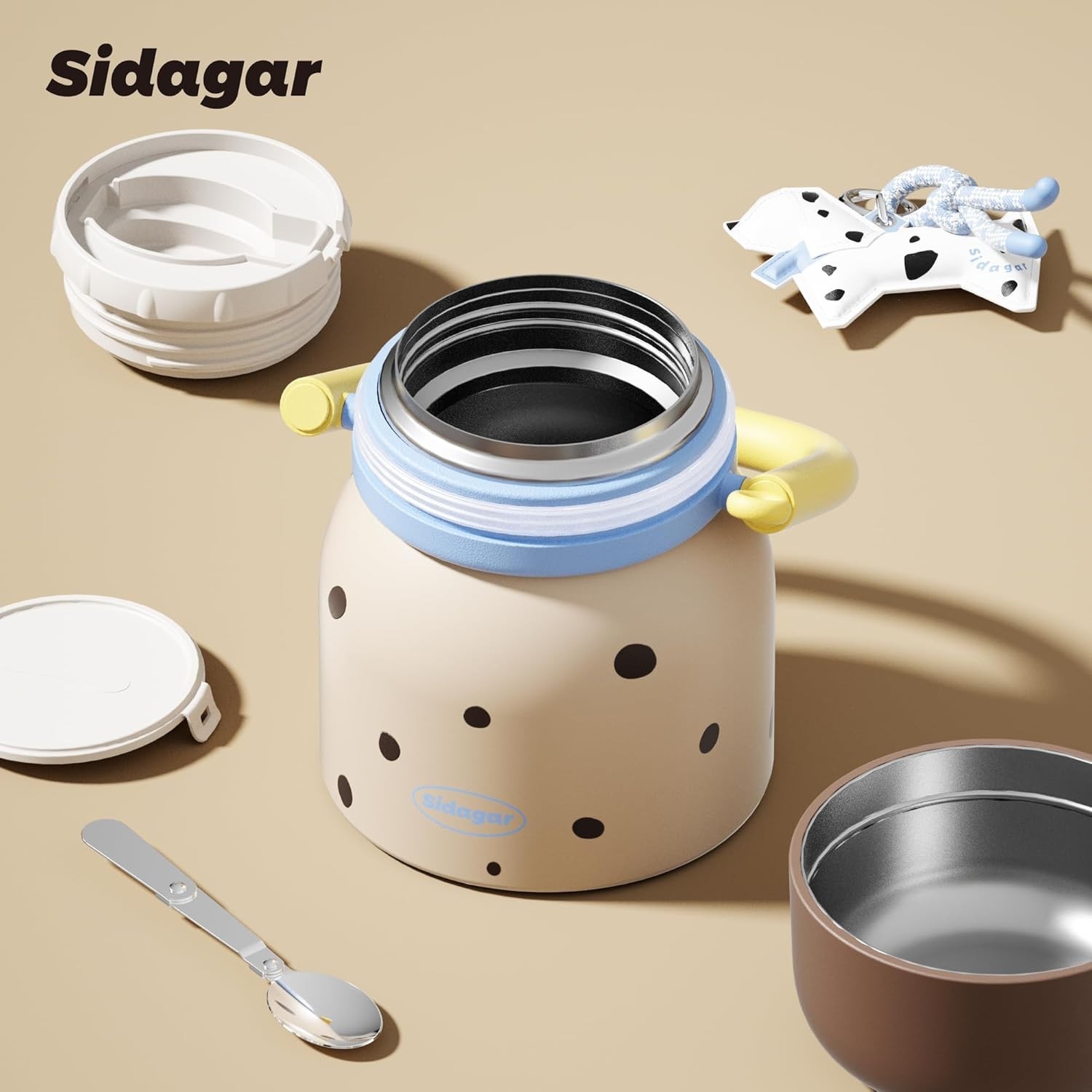 Sidagar 24oz Insulated Stainless Steel Food Jar Leak-Proof with Handle and Spoon