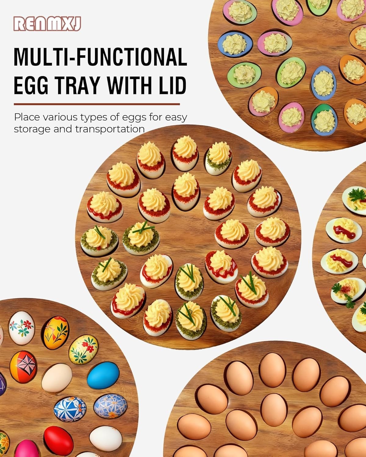 Deviled Egg Containers with Lid, Easter Gifts Set 24 Eggs, 2026 Upgraded Acac…