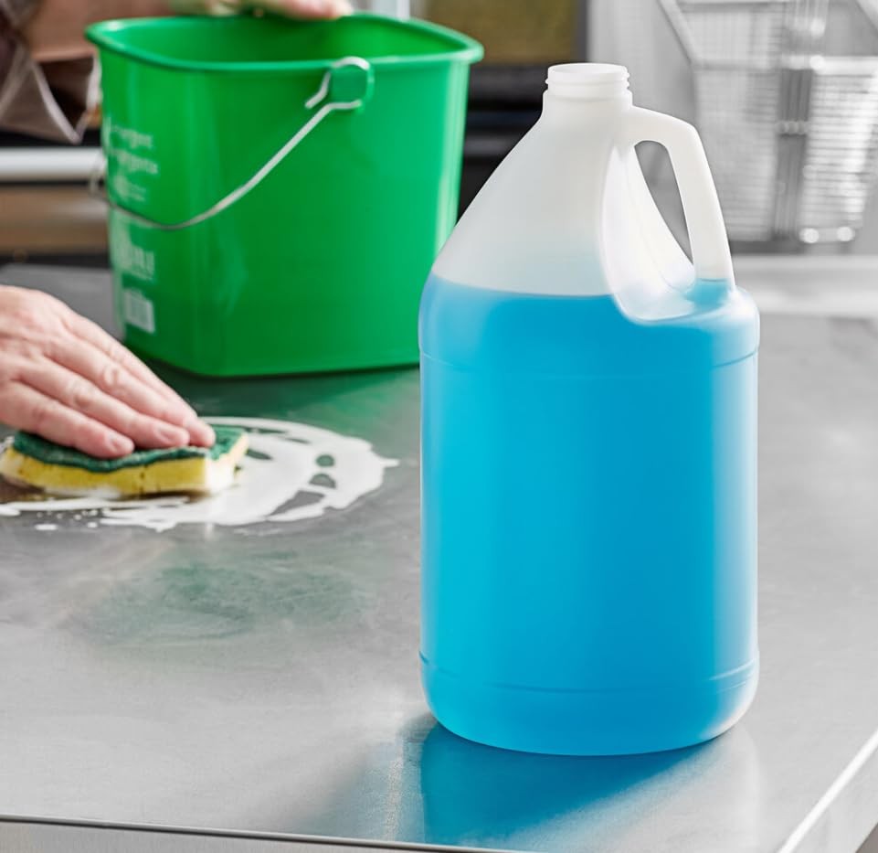 ljdeals 2 Pack 1 Gallon Reusable Plastic Jugs, Ergonomic Handle with Natural