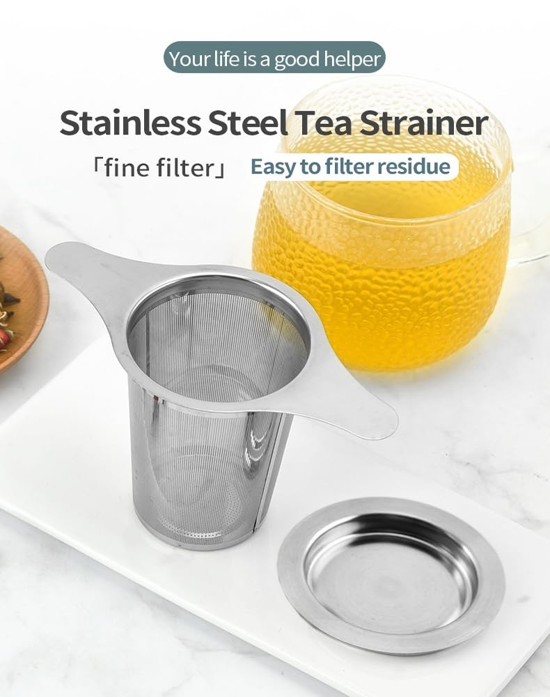 2PCS Stainless Steel Premium Tea & Coffee Strainer Large, Standard/Extra Fine