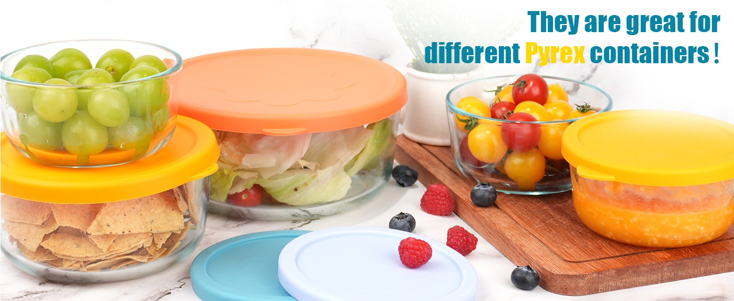 1 Cup Silicone Replacement Lids Storage Cover for Pyrex 7202-PC and Anchor