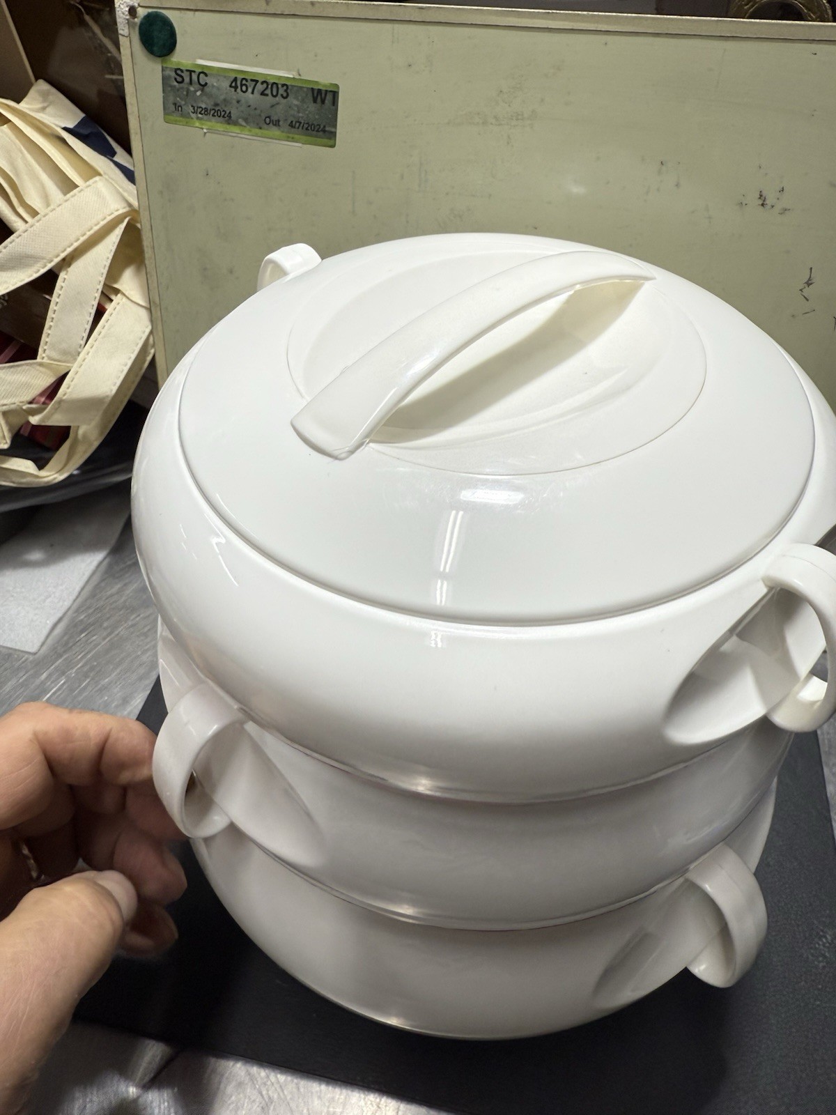 Insocore Insulated Food Storage Containers Nesting 3 Bowl Set W/ Lids & Dividers