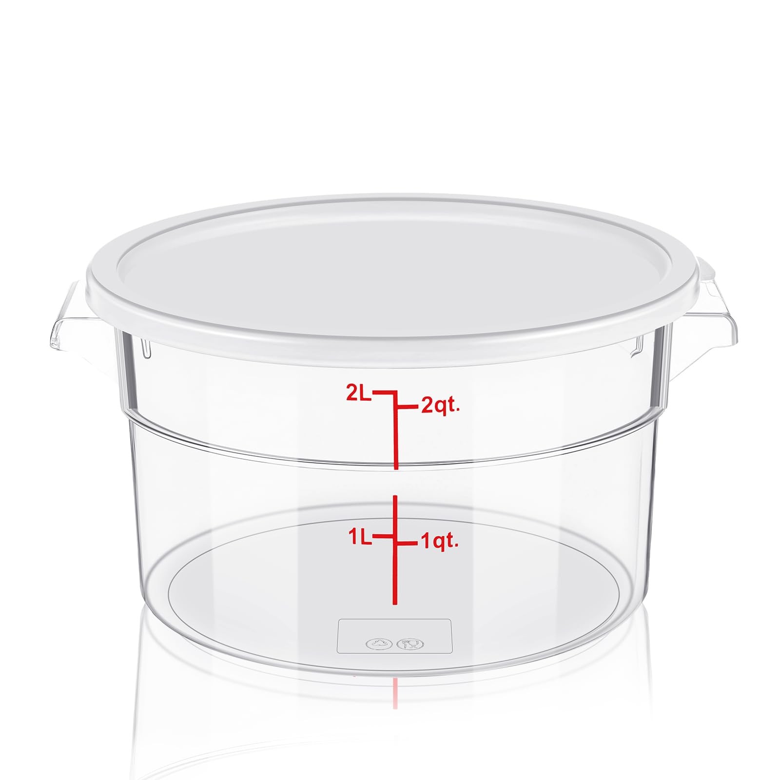 1 Pcs 2 Qt Clear Round Food Storage Container with Lid, Dough Proofing Bucket…