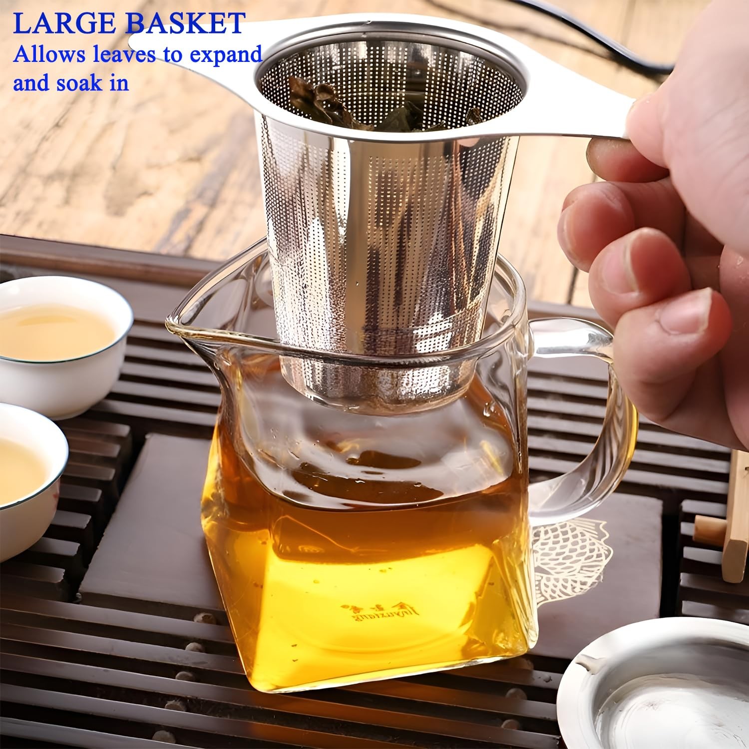 2PCS Stainless Steel Premium Tea & Coffee Strainer Large, Standard/Extra Fine