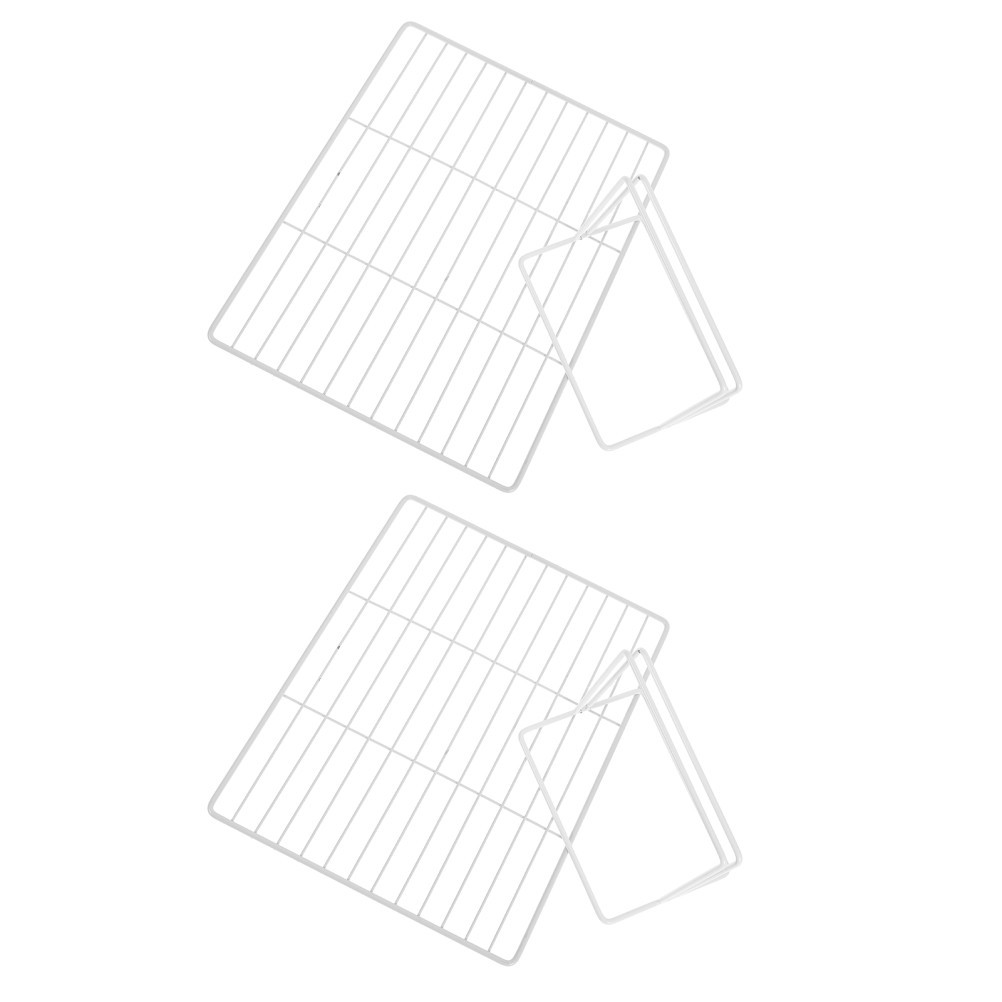2Pcs Metal Mesh Wire Divider for Freezer Adjustable White Refrigerator Separator