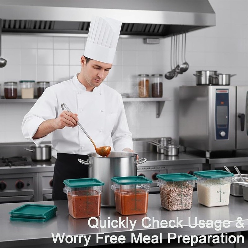 Durable Food Storage Containers Airtight Lids Ideal Professional Kitchen Use