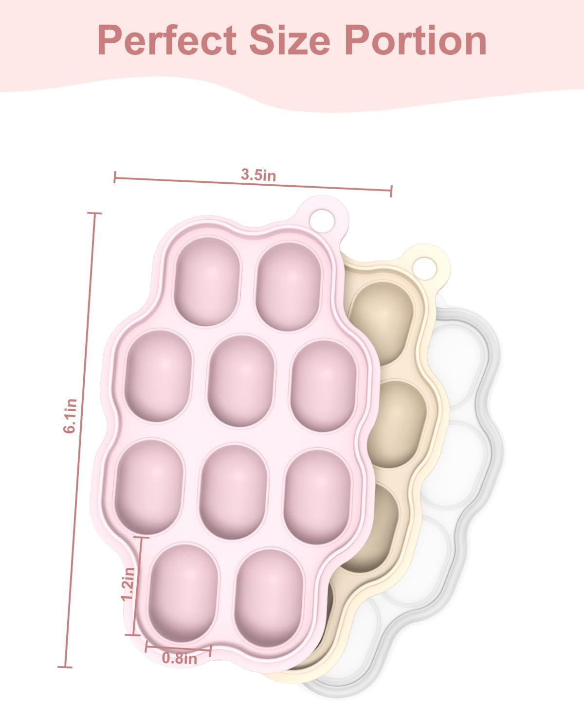 Baby Food Freezer Trays with Lids (2 Pack), Silicone Nibble Freezer Tray, Bre…